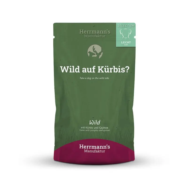 Herrmann’s Selection Light Cervo con Zucca e Quinoa per Cani – 150 g, 6 pezzi