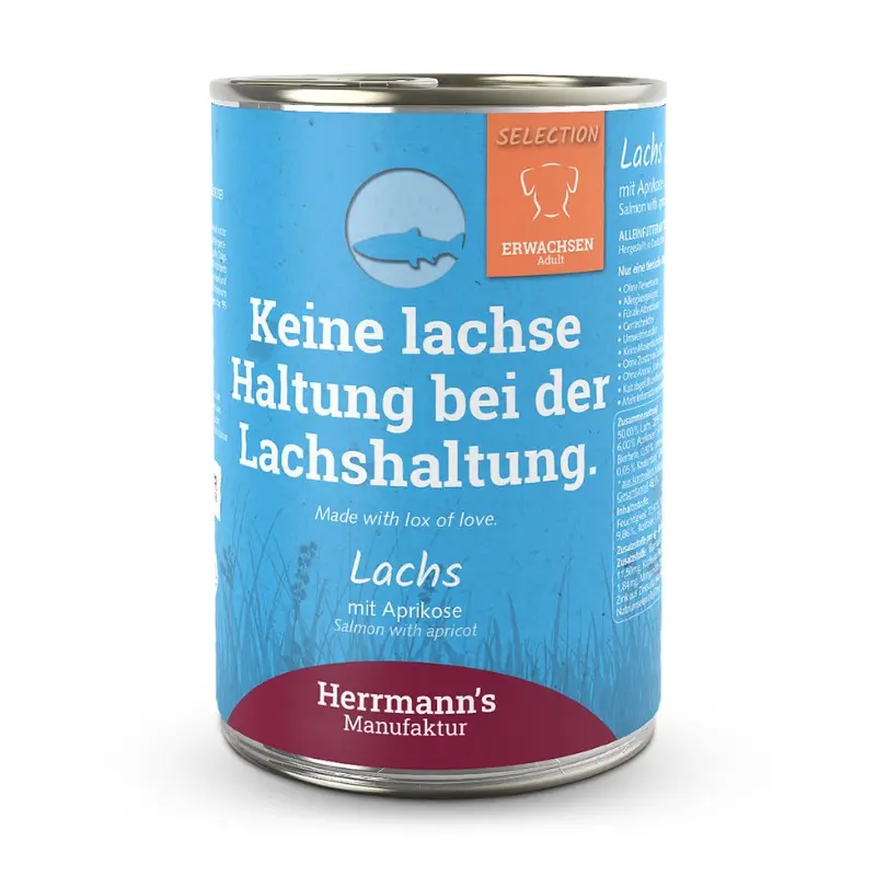Herrmann’s Selection Salmone con Albicocca per Cani – 400 g, 6 pezzi