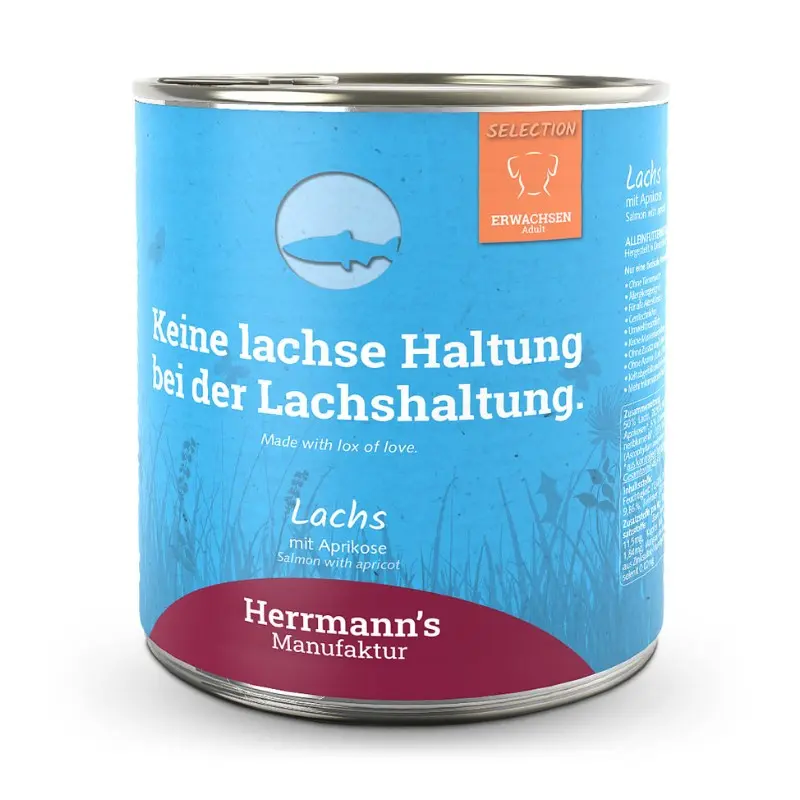 Herrmann’s Selection Salmone con Albicocca per Cani – 800 g, 6 pezzi
