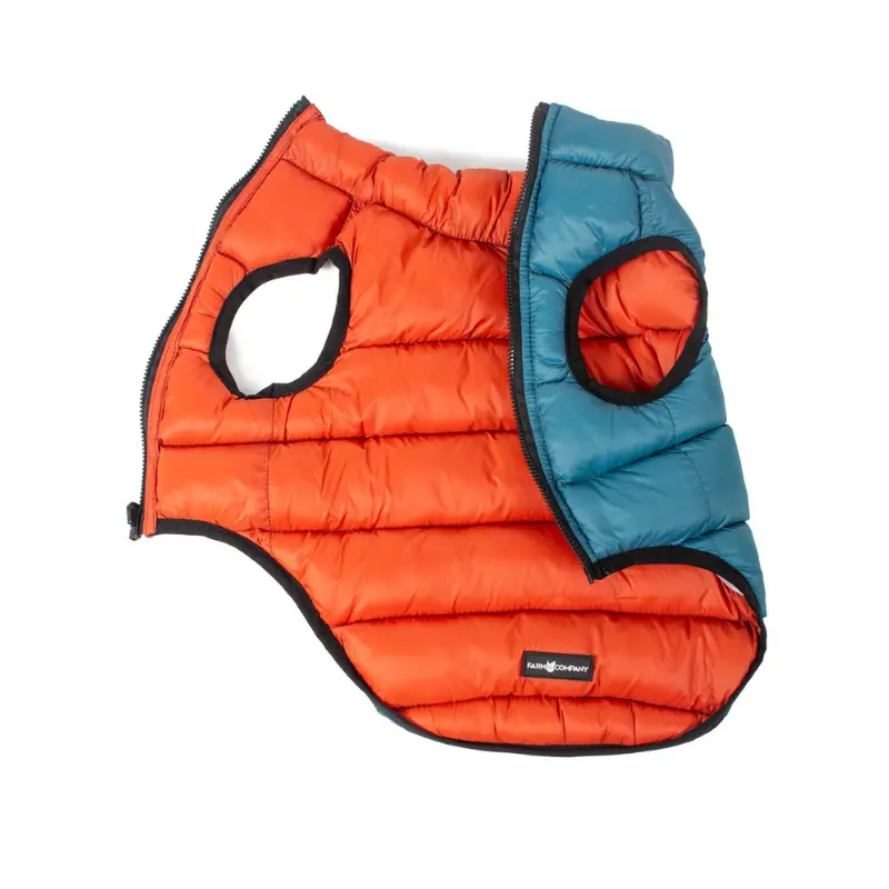 Farm Company Piumino Reversibile Fiemme Ottanio/Mattone per Cani – 55