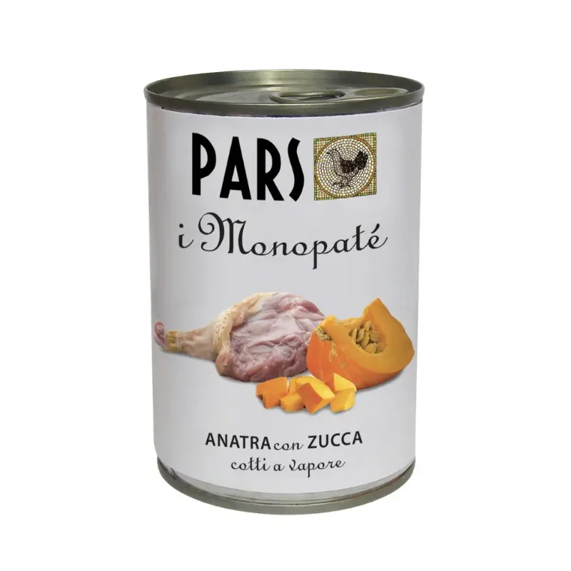 Pars Monopaté Anatra e Zucca per Cani e Gatti – 395 g, 12 pezzi