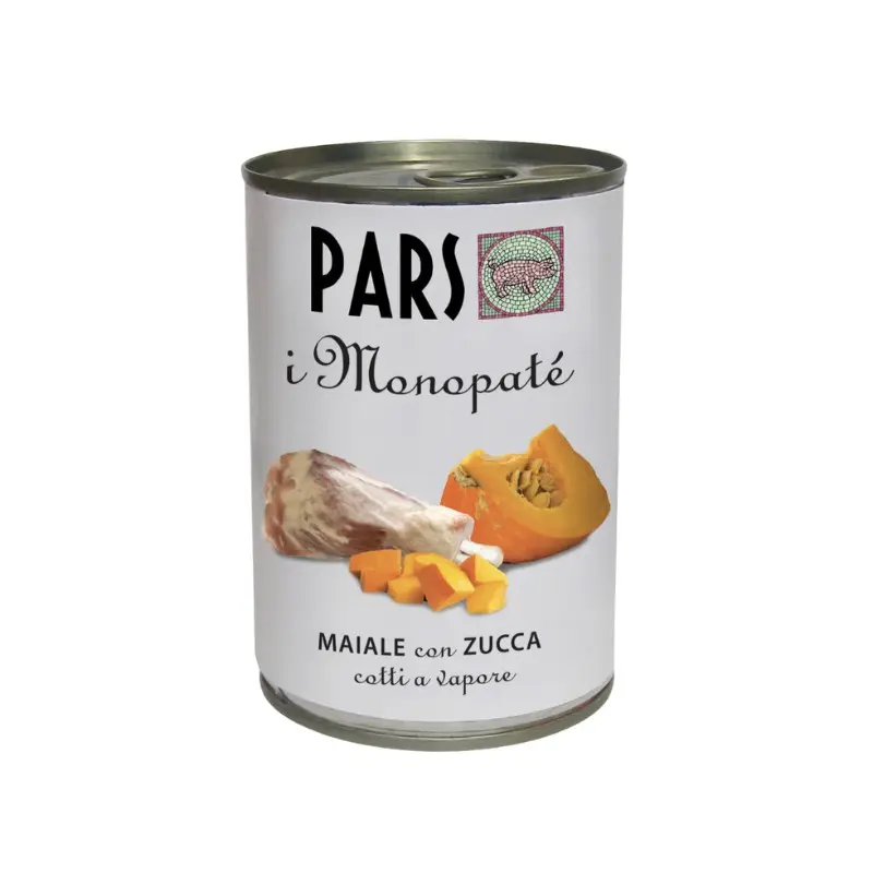 Pars Monopaté Maiale e Zucca per Cani e Gatti – 395 g, Singola
