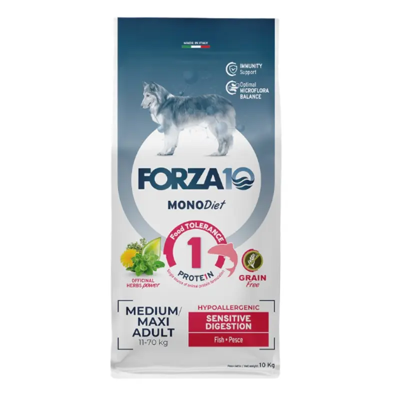 Forza10 Medium Maxi Diet Digestion Pesce per Cani – 10 Kg