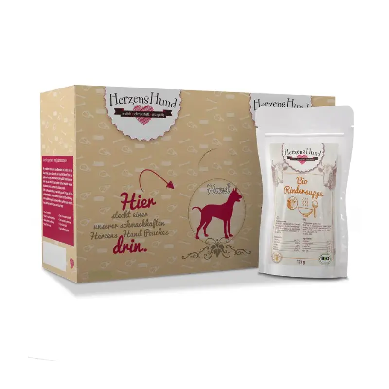 Herzens Hund Zuppa di Manzo Biologico per Cani – 125 g