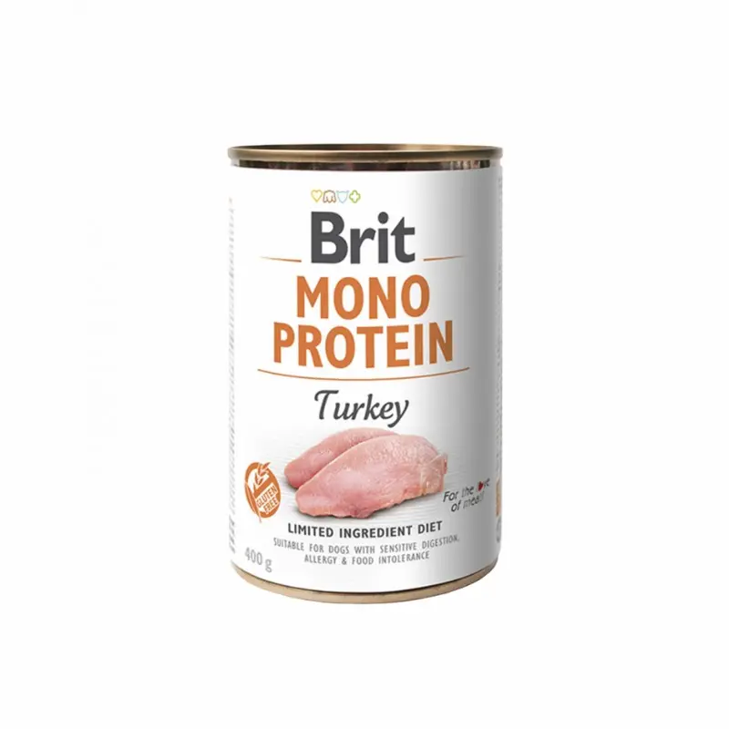 Brit Care Monoprotein Tacchino Umido per Cani – 400 g, 6 pezzi