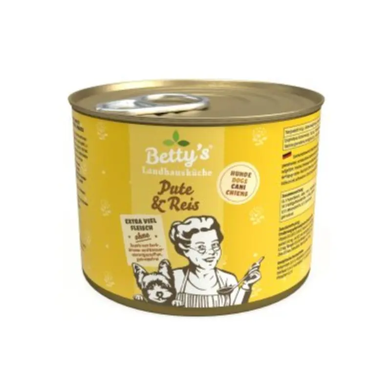 Betty’s Landhausküche Tacchino e Riso Umido per Cani – 200 g, Singola