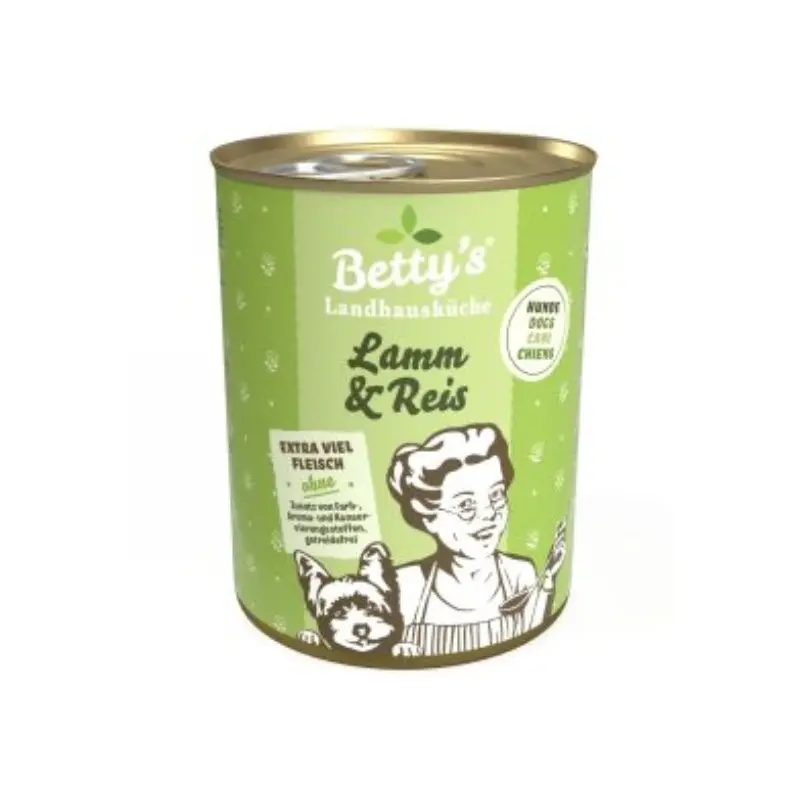 Betty’s Landhausküche Agnello e Riso Umido per Cani – 400 g, Singola