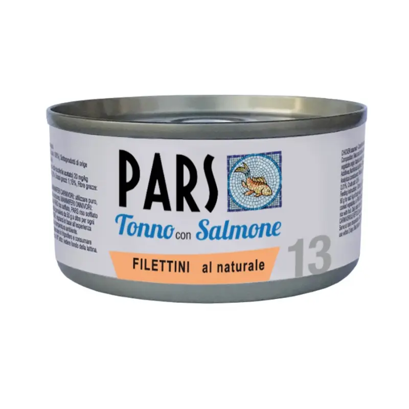 Pars Filettino Naturale Tonno con Salmone per Cani e Gatti – 85 g, 12 pezzi