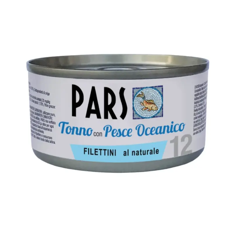 Pars Filettino Naturale Tonno con Pesce Oceanico per Cani e Gatti – 85 g, 12 pezzi