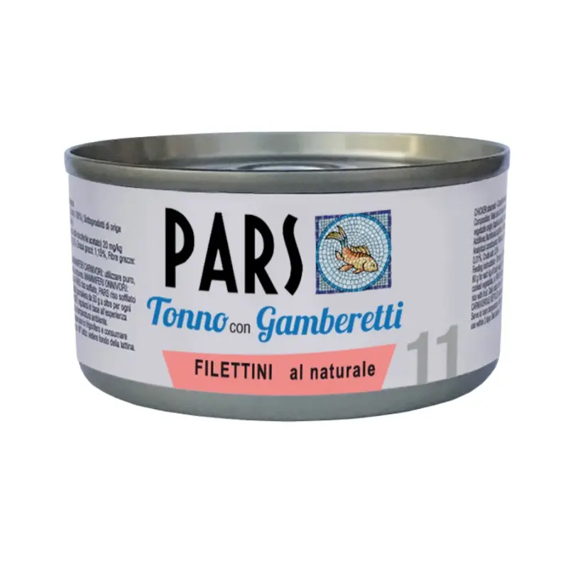 Pars Filettino Naturale Tonno con Gamberetti per Cani e Gatti – 85 g, 6 pezzi