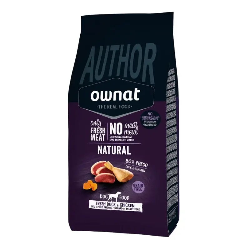 Ownat Dog Author Grain Free Adult Pollo e Anatra per Cani – 10 Kg