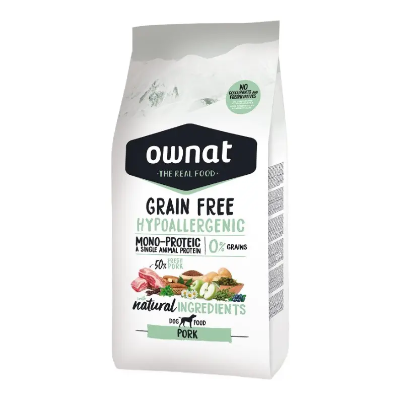Ownat Dog Hypoallergenic Grain Free Adult Maiale per Cani – 3 Kg