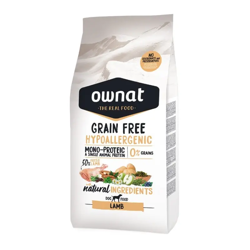 Ownat Dog Hypoallergenic Grain Free Adult Agnello per Cani – 3 Kg
