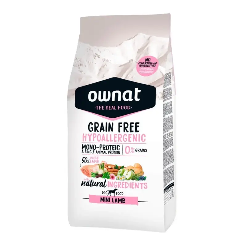 Ownat Dog Hypoallergenic Grain Free Adult Mini Agnello per Cani – 1 Kg