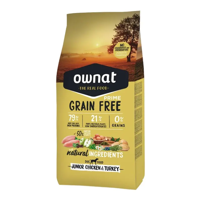 Ownat Dog Prime Junior Grain Free Pollo e Tacchino per Cuccioli – 12 Kg