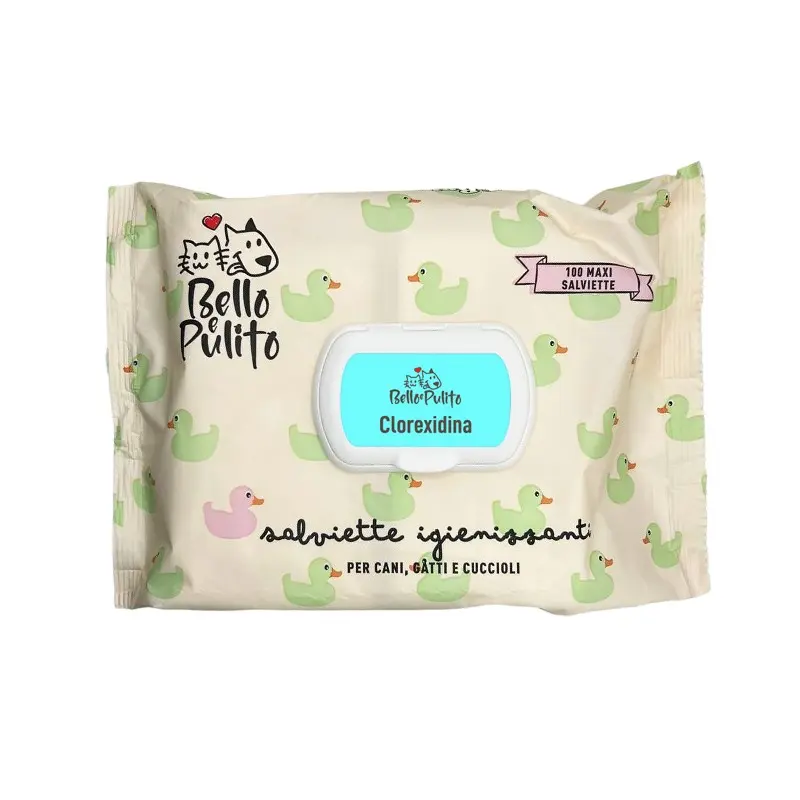 Bello e Pulito 100 Salviette Bio alla Clorexidina – 100 pz