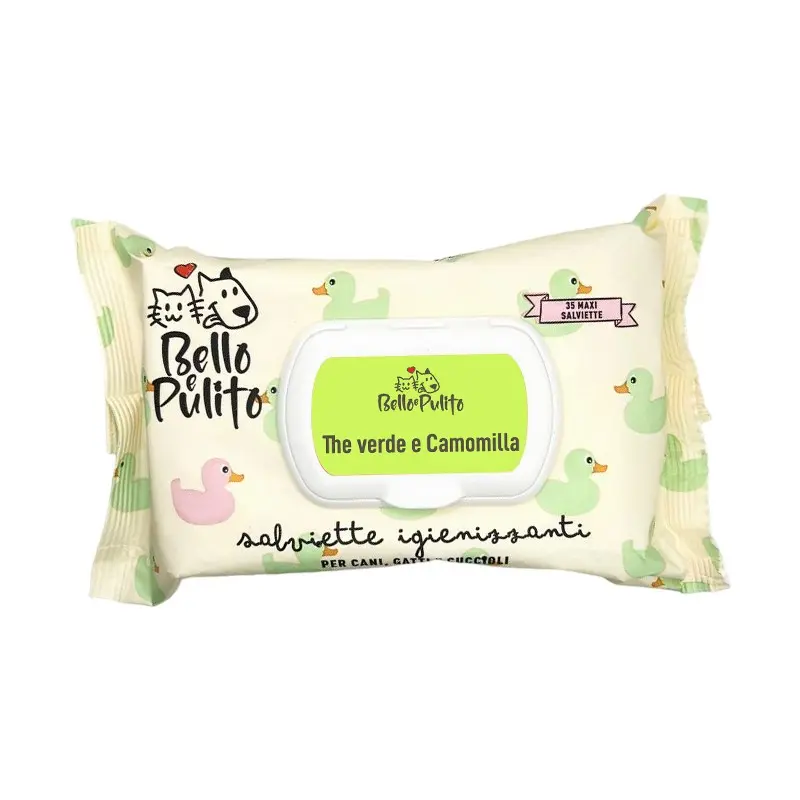 Bello e Pulito Salviette Bio al The Verde e Camomilla – 35 PZ