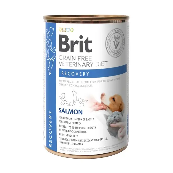 Brit Veterinary Diet Recovery Salmone per Cani – 400 g, 12 pezzi