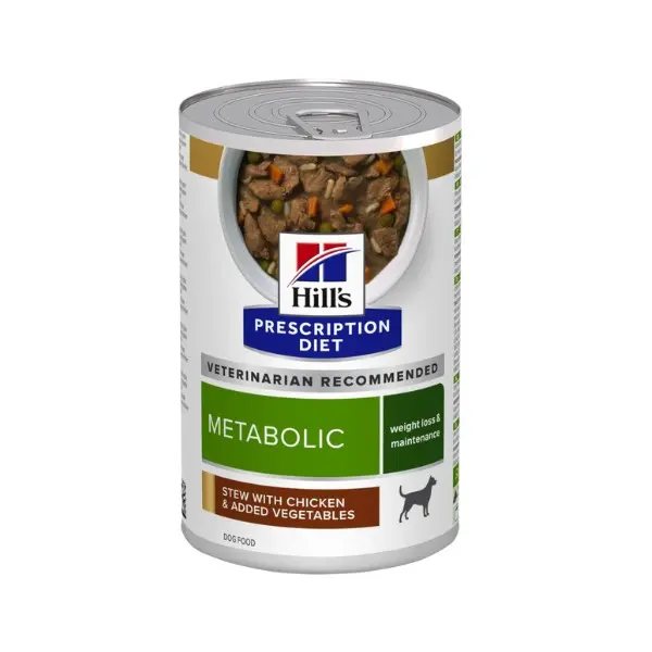 Hill’s Metabolic Weight Loss & Maintencance Spezzatino per Cani con Pollo e Verdure Diet Canine Umido – 354 g, Singola