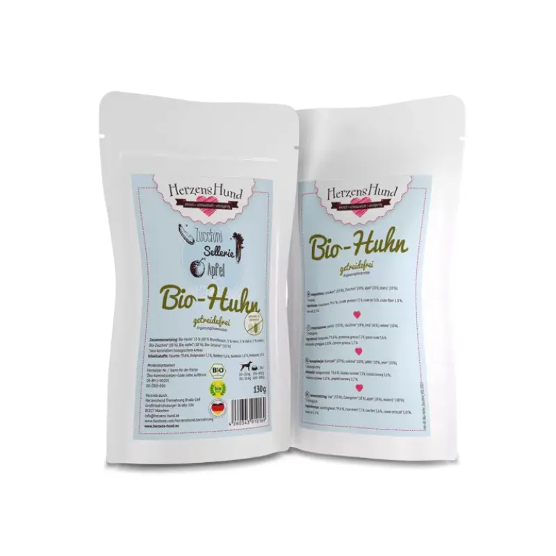 Herzens Hund con Pollo e Zucchine per Cani – 130 g