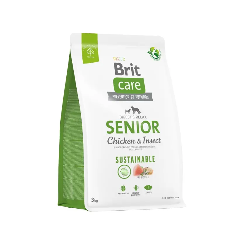 Brit Care Sustainable Senior Pollo e Insetti Per Cani – 3 Kg