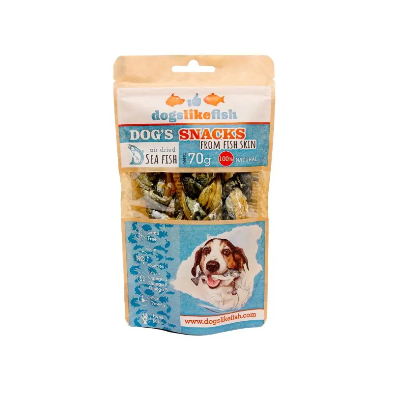 Dogslikefish Trecce di Pelle di Merluzzo – 70 g