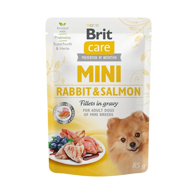 Brit Care Mini Coniglio e Salmone in Salsa per Cani – 85 g, Singola