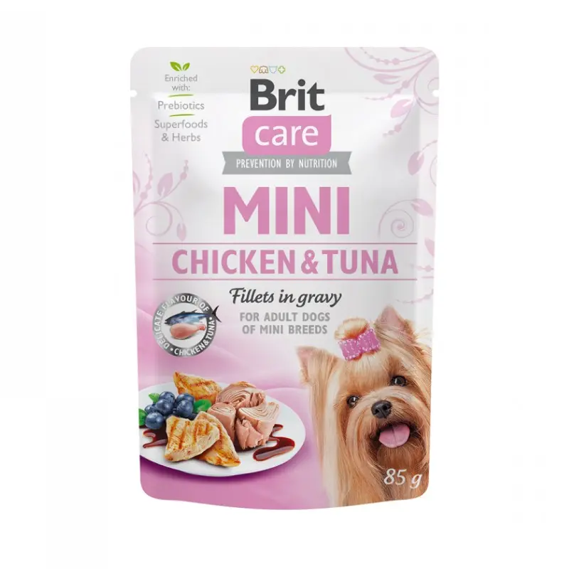 Brit Care Mini Pollo e Tonno in Salsa per Cani – 85 g, Singola