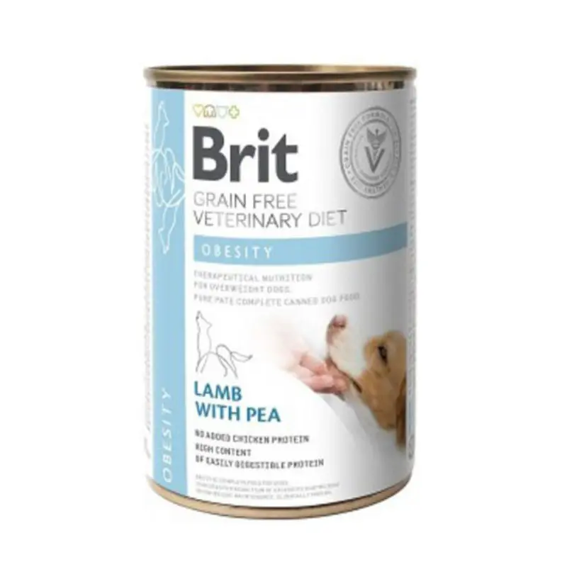 Brit Veterinary Diet Obesity Agnello e Piselli Umido per Cani – 400 g, 6 pezzi