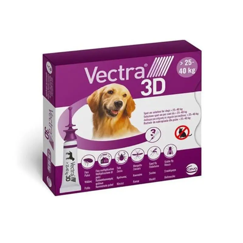 Vectra 3D Antiparassitario Cane 25 -40kg – 3 Pipette