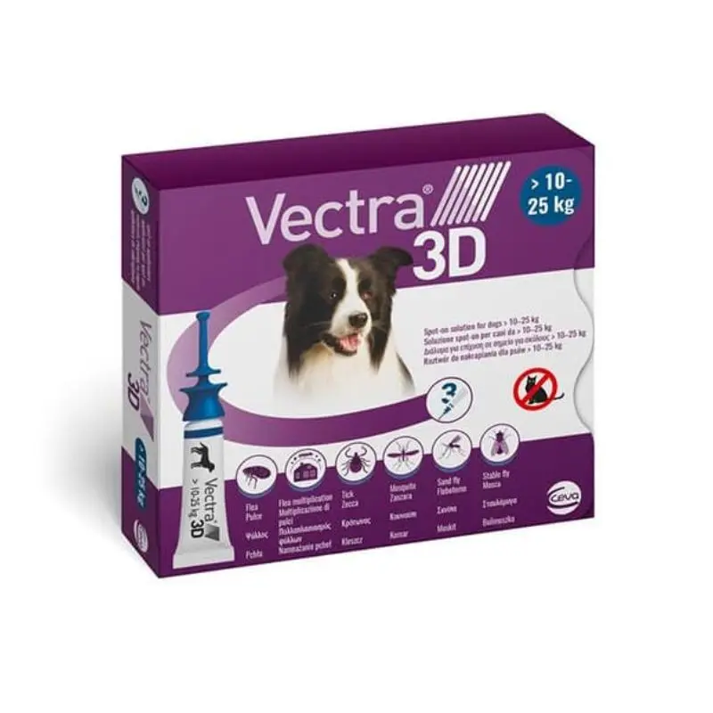 Vectra 3D Antiparassitario Cane 10 -25kg – 3 Pipette