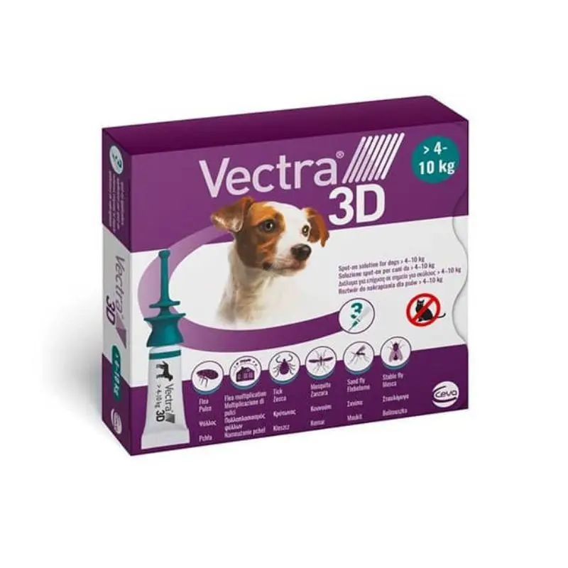 Vectra 3D Antiparassitario Cane 4 -10kg – 3 Pipette