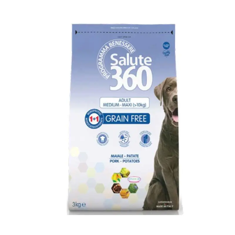 Salute360 No Grain Maiale e Patate Medium Maxi Per Cani – 12 Kg