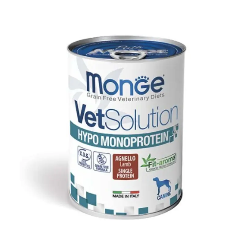 Monge VetSolution Hypo Monoprotein Agnello Umido per Cani – 400 g, Singola