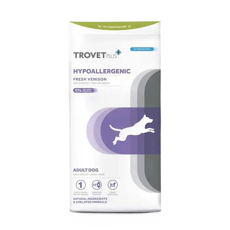 Trovet+ Hypoallergenic Cervo Fresco per Cani – 10 Kg, Singola