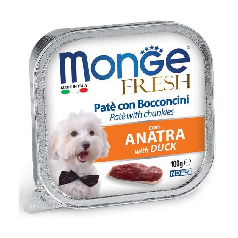 Monge Fresh Adult Anatra Umido per Cani – 100 g, 6 pezzi