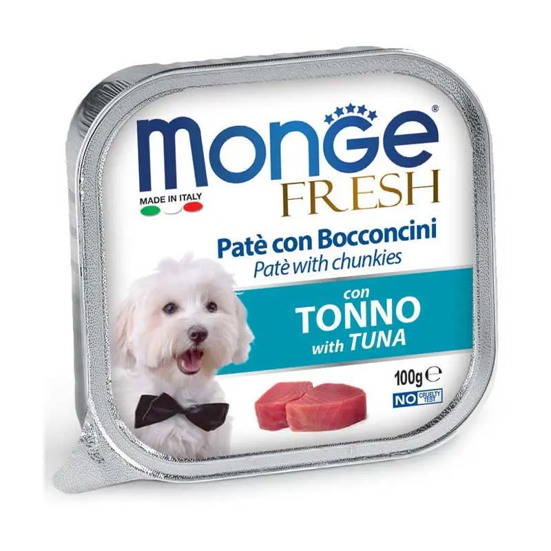 Monge Fresh Adult Tonno Umido per Cani – 100 g, 16 pezzi