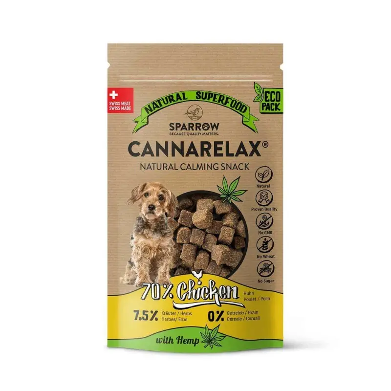 Sparrow Pet CannaRelax Snack al Pollo con CBD per Cani – 200 g