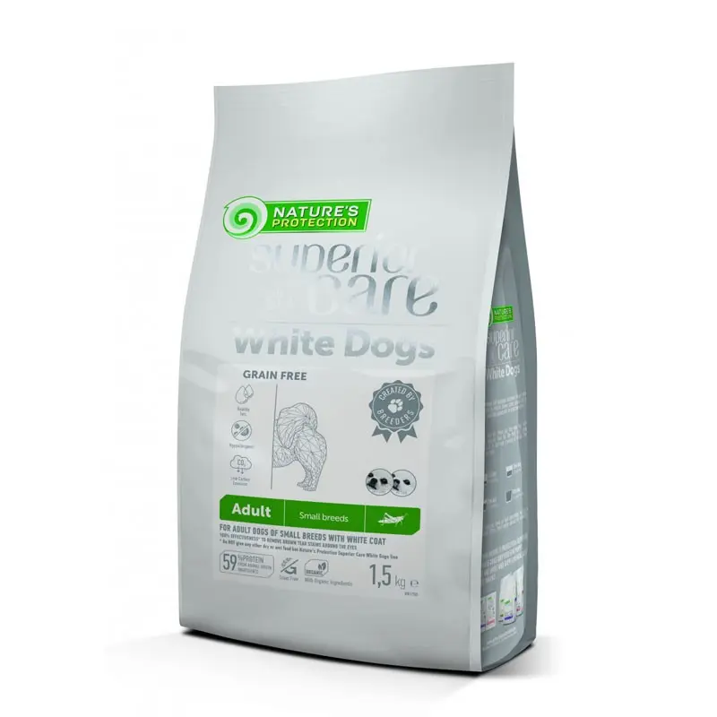 Nature’s Protection Superior Care White Dogs Grain Free Adult Small Breeds con Insetti – 1.5 Kg