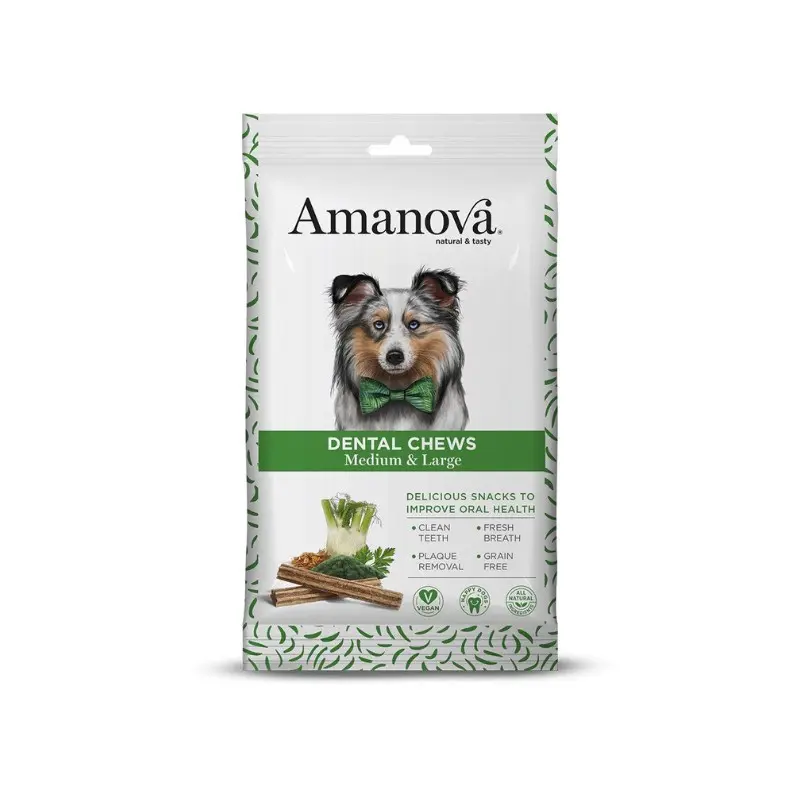 Amanova Snack Vegetale Dental Chew Medium e Large per Cani – 180 g