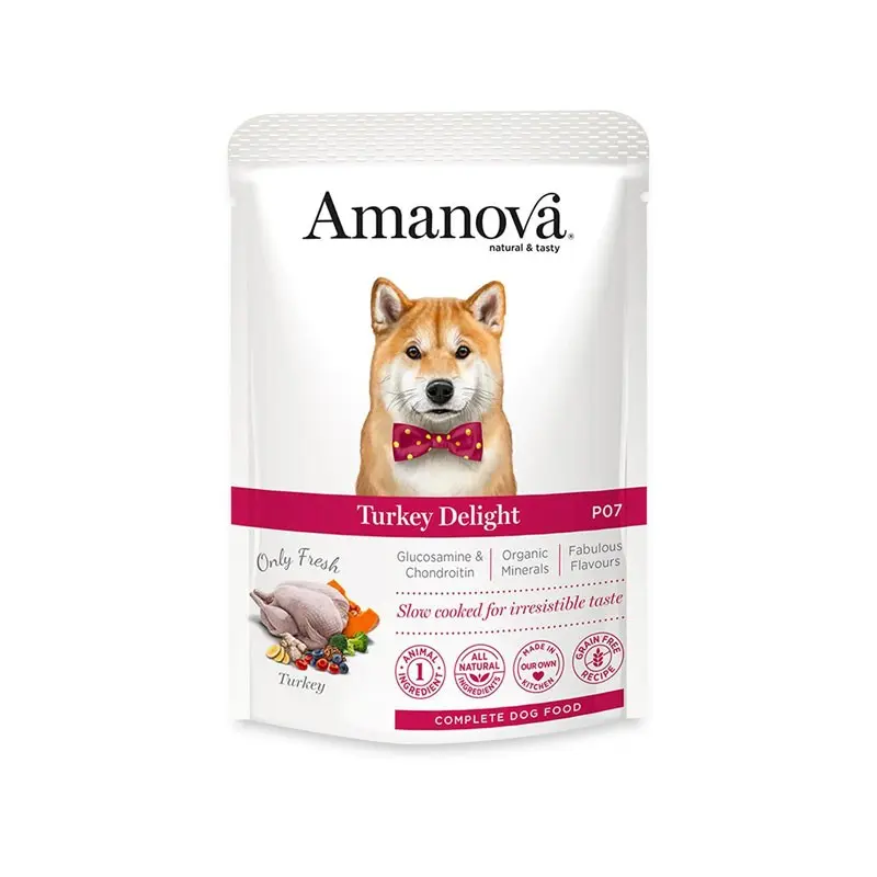 Amanova Adult Tacchino P07 per Cani – 100 g, 6 pezzi