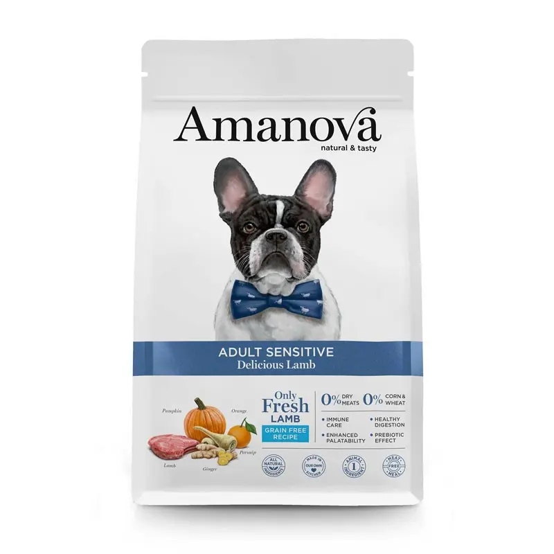 Amanova Adult Sensitive Agnello per Cani – 10 Kg, Singola