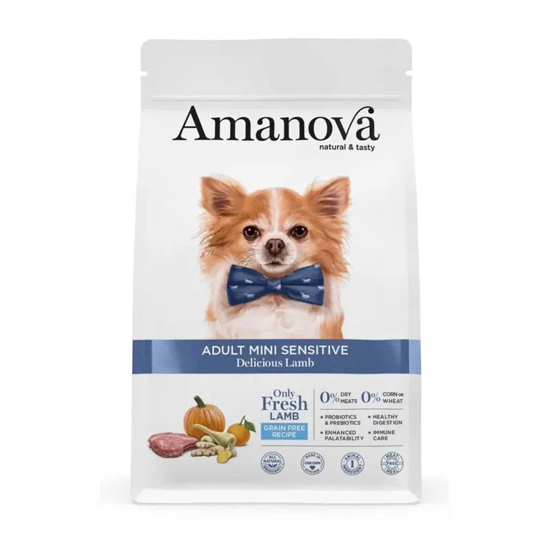 Amanova Adult Mini Sensitive Agnello per Cani – 7 Kg, Singola