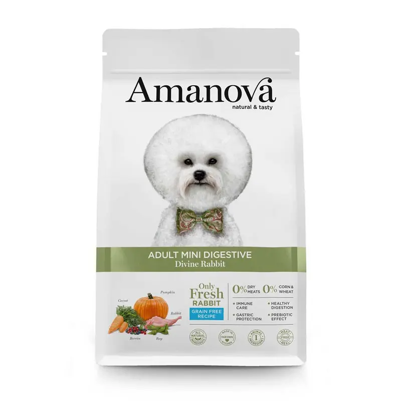 Amanova Adult Mini Digestive Coniglio per Cani – 7 Kg, Singola