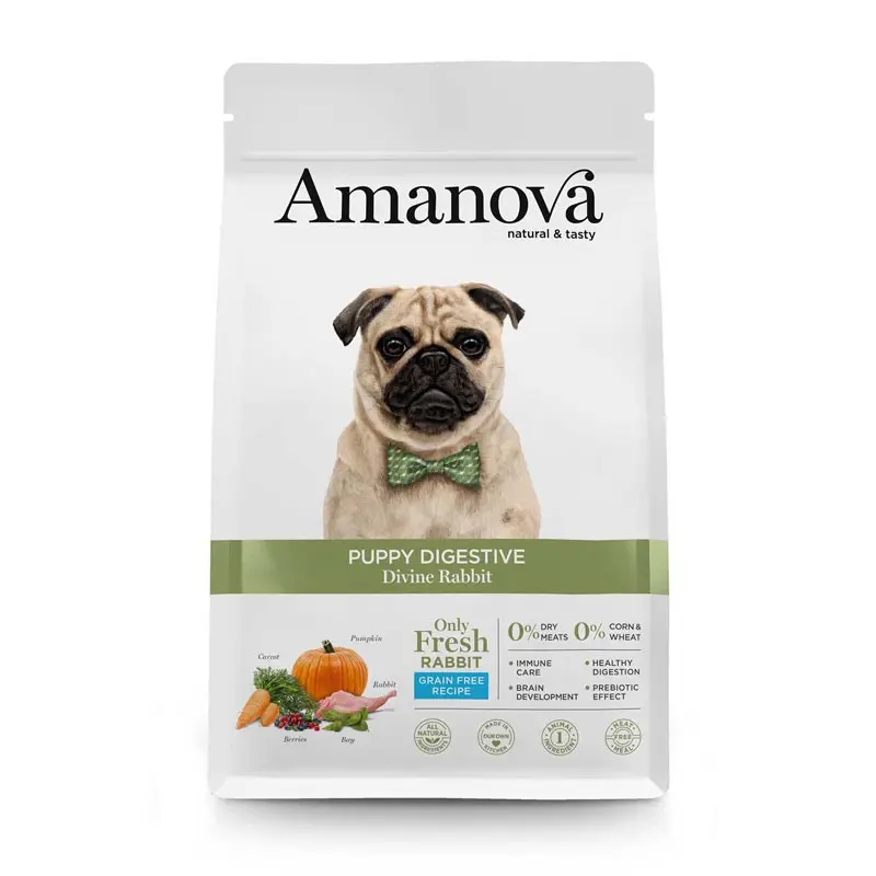 Amanova Puppy Digestive Coniglio per Cani – 2 Kg, Singola