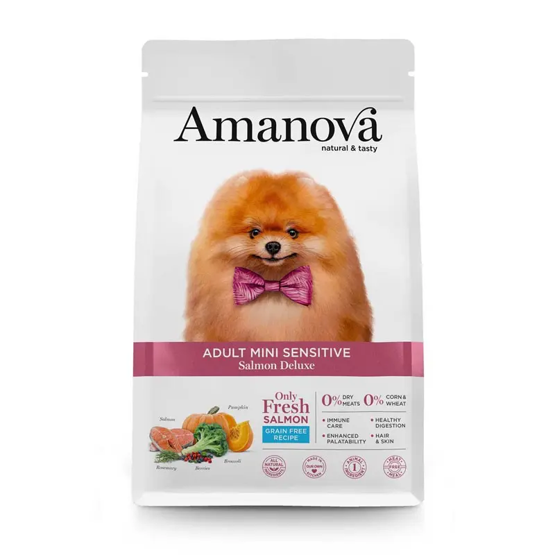 Amanova Adult Mini Sensitive Salmone per Cani – 7 Kg, Singola