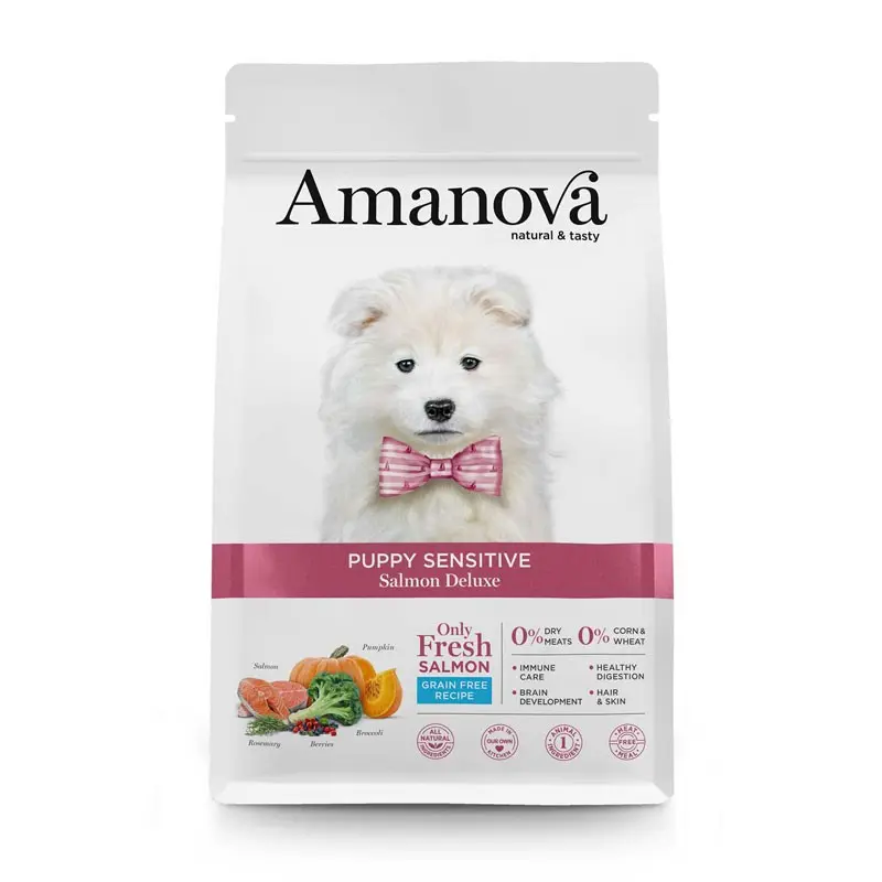 Amanova Puppy Sensitive Salmone per Cani – 7 Kg, Singola