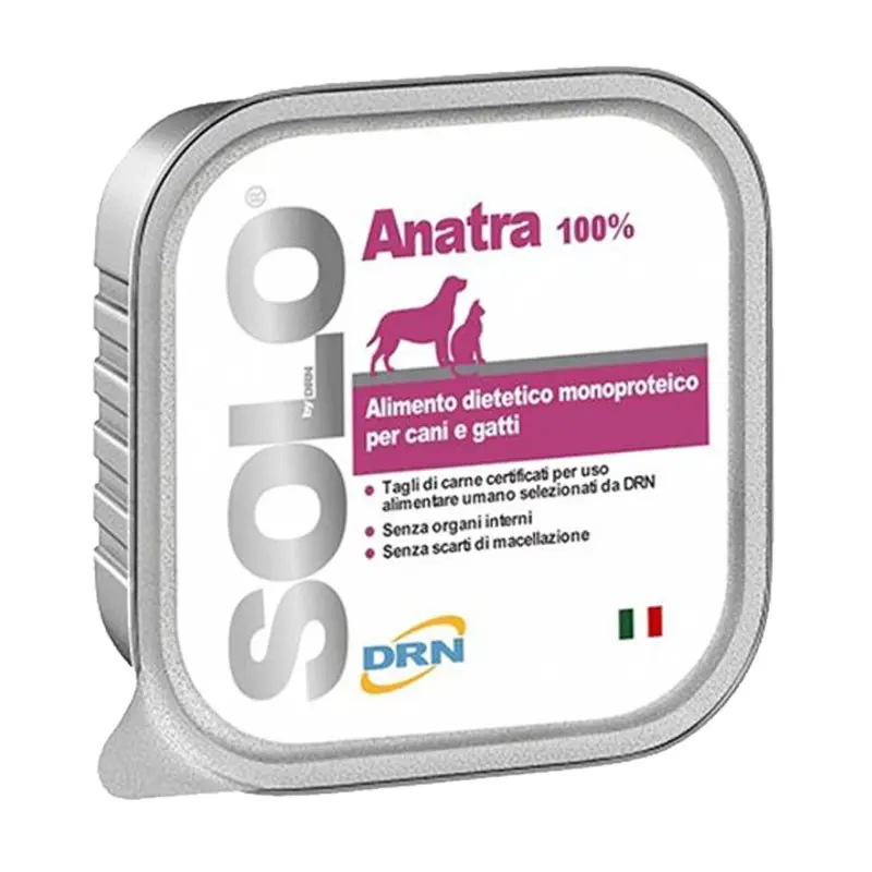 DRN Solo Anatra Umido per Cani e Gatti – 300 g, Singola