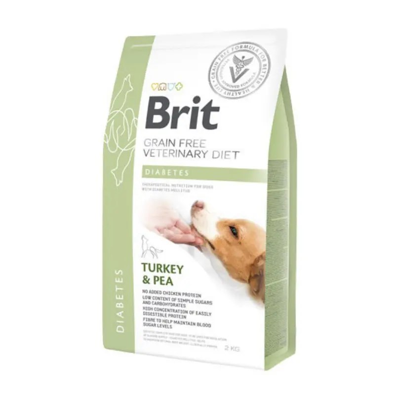 Brit Veterinary Diet Diabetes Tacchino e Piselli per Cani – 2 Kg