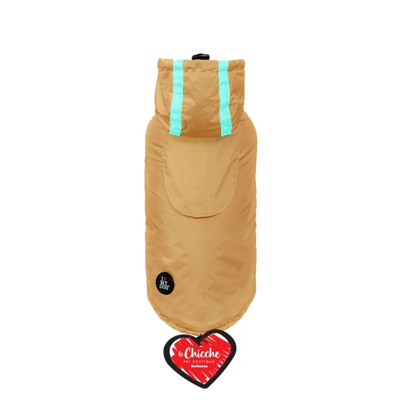 I Love My Dog Summer Rainjacket Warm Sand Beige – S-M